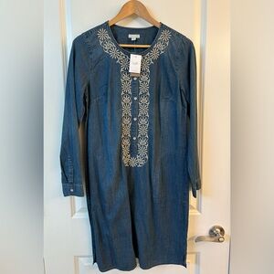 J. Jill Jean Denim Embroidered Dress